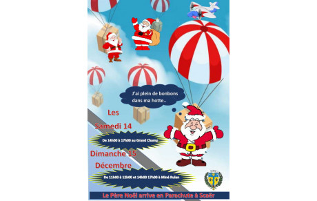 Des Pères Noël parachutistes à Scaër les 14 et 15 Décembre